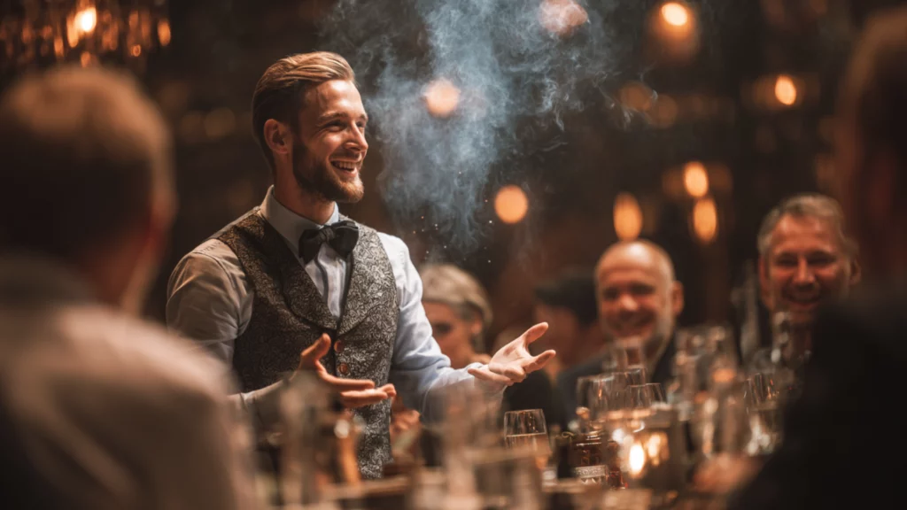 soirée d'entreprise ; team building ; magicien ; jeu d'entreprise